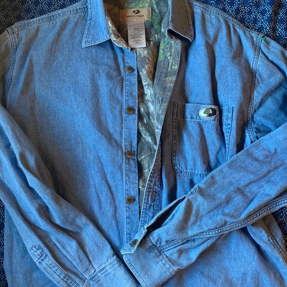 jean/camp long sleeve reversible mens shirt